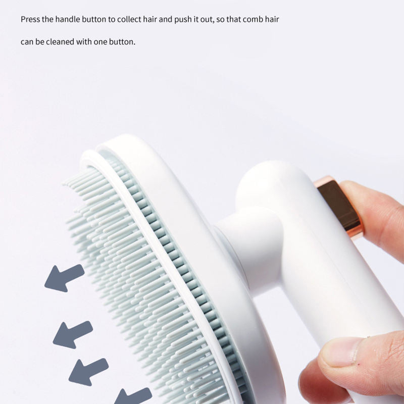 Dog hair brush floating comb